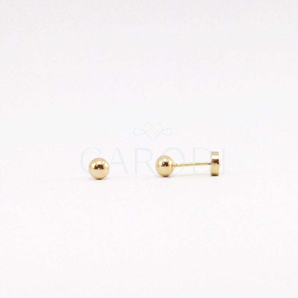 Aretes bolitas de Oro 18k para bebé - Carodi Joyas